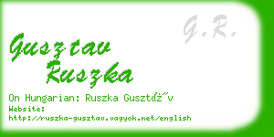 gusztav ruszka business card